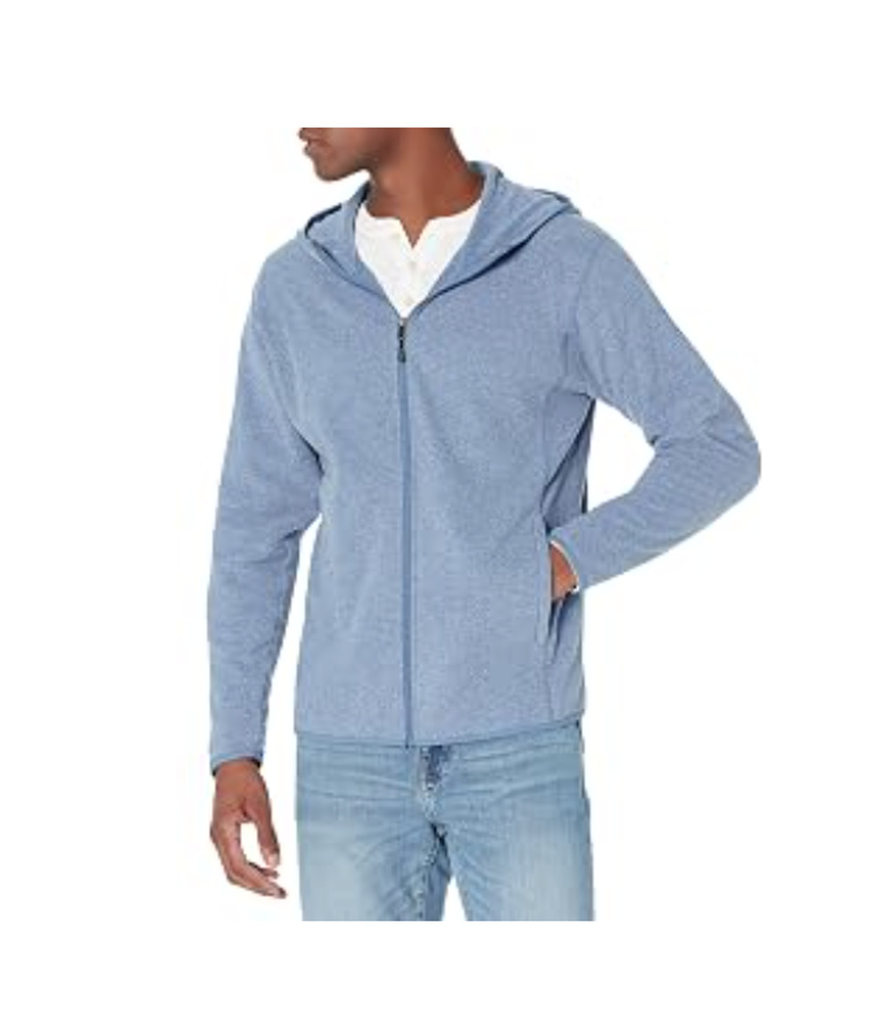 Amazon Essentials Men's Long-Sleeve Hooded Full-Zip Polar Fleece Jacket, Large